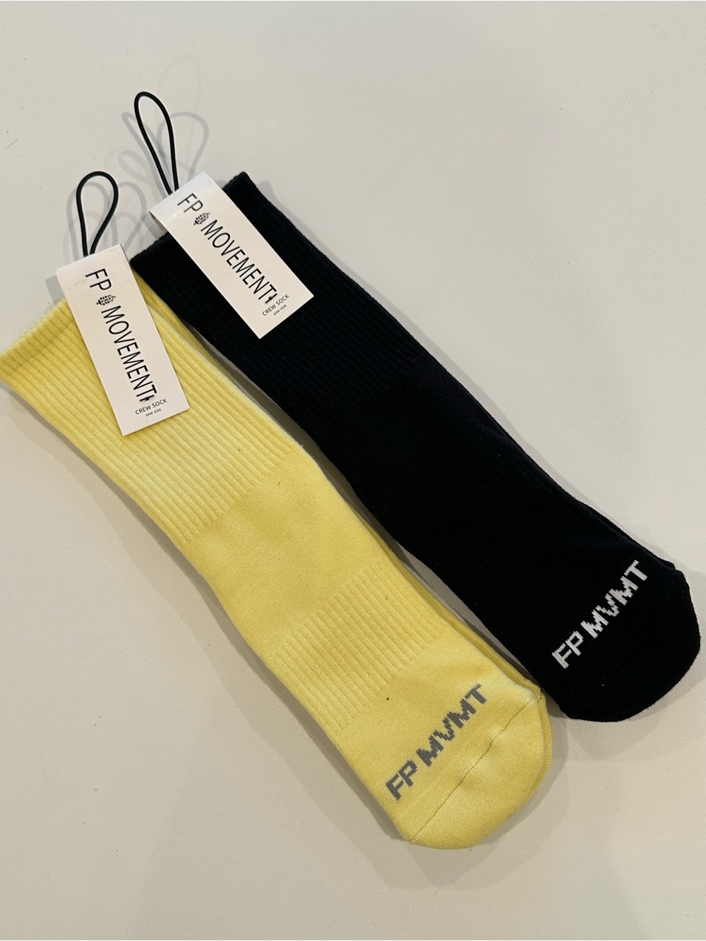 FP Movement by Free People Yellow & Black Crew Socks Bundle